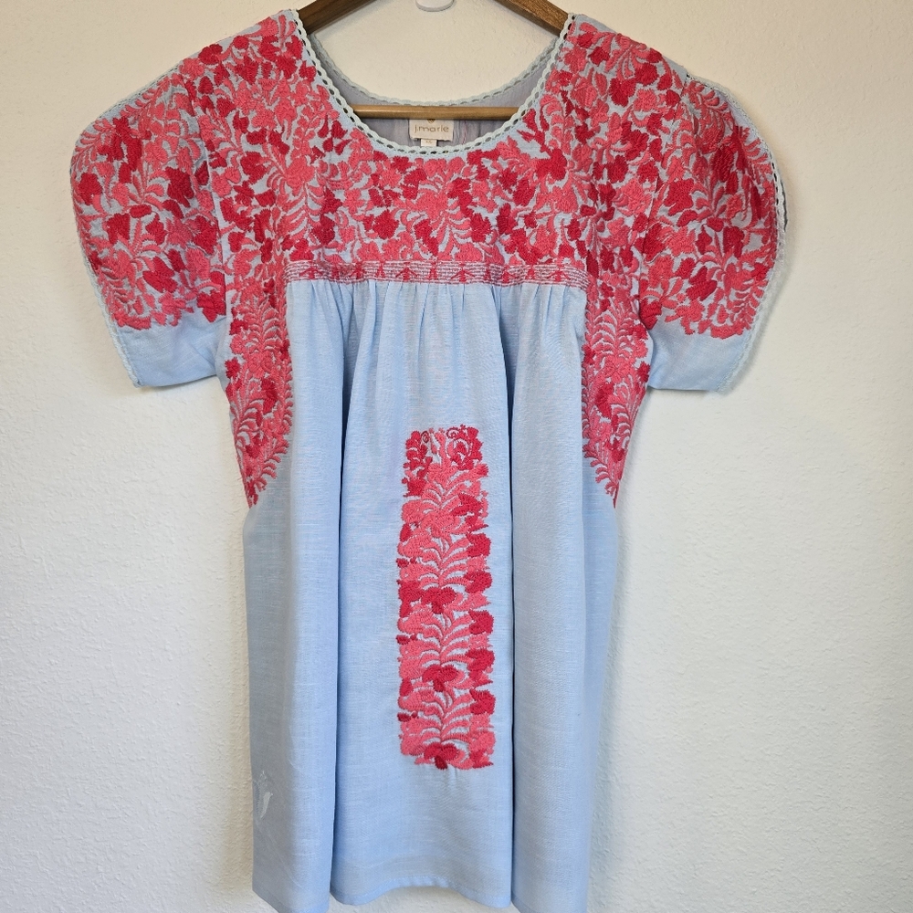 NWT J.Marie Floral Embroidered Linen Blend Top XS - Picture 2 of 14